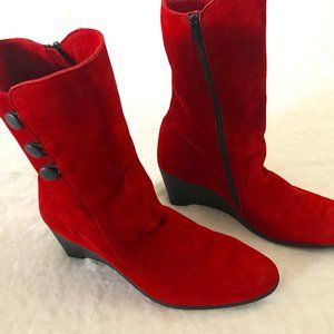 Arche Red Suede Boots
